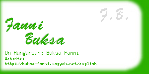 fanni buksa business card